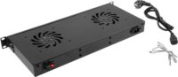 Lanberg 19" Rack ventilátor egység / szellőztető panel LCD 2 ventilátorral + 230V termosztát
