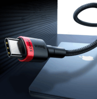 Baseus Cafule USB-C apa - USB-C apa Adat- és töltőkábel 2m - Fekete/Szürke