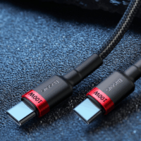 Baseus Cafule USB-C apa - USB-C apa Adat- és töltőkábel 2m - Fekete/Szürke