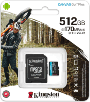 Kingston 512GB Canvas Go! Plus microSDXC UHS-I CL10 memóriakártya + Adapter