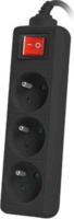 Lanberg PS1-03E-0300-BK 220V túlfeszültség védő hálózati elosztó 3.0m - Fekete
