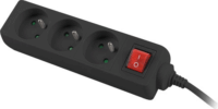 Lanberg PS1-03E-0300-BK 220V túlfeszültség védő hálózati elosztó 3.0m - Fekete