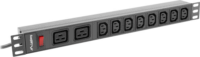 Lanberg PDU-02I1908I-0200-C20-BK 8x C13 2x C19 IEC túlfeszültség védő - elosztó 2m