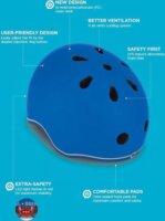 GLOBBER Go Up Lights: Gyermek bukósisak - 45 és 51 cm közötti fejméretre