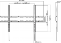 Sbox PLB-2546F 37" - 70" LCD TV/Monitor fali konzol - Fekete