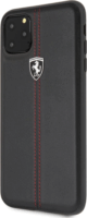 Ferrari GEN Apple iPhone 11 Pro Max Bőrtok - Függőlegesen csíkozott fekete