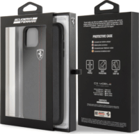 Ferrari GEN Apple iPhone 11 Pro Max Bőrtok - Függőlegesen csíkozott fekete