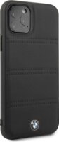 BMW iPhone 11 Pro Max Vízszintesen csíkozott bőrtok - Fekete