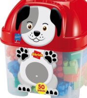 Écoiffier Abrick: kutyás 50 darabos kocka építőjáték készlet