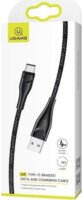 USAMS USB apa - USB-C apa Adat és töltő kábel 3m - Fekete