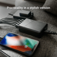 Green Cell Hálózati 5x USB töltő 52W Fekete