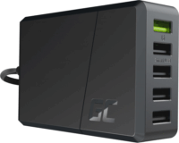 Green Cell Hálózati 5x USB töltő 52W Fekete