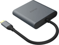 Akasa USB-C apa - 2 x DisplayPort anya adapter