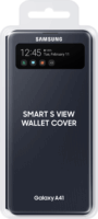 Samsung EF-EA415 Galaxy A41 gyári S-View Wallet Cover Tok - Fekete