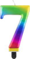 Szivárvány színű születésnapi gyertya, 8 cm - 7