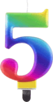 Szivárvány színű születésnapi gyertya, 8 cm - 5