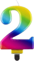 Szivárvány színű születésnapi gyertya, 8 cm - 2