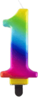 Szivárvány színű születésnapi gyertya, 8 cm - 1
