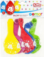 Színes,születésnapi számos lógó lufi csomag, 30 cm - 4