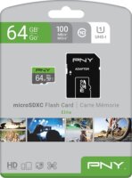 PNY 64GB Elite microSDXC UHS-I CL10 memóriakártya + Adapter