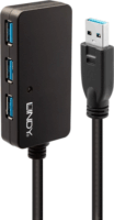 Lindy 43159 USB 3.0 HUB (4 port) aktív hosszabbító kábellel 10m Fekete