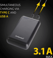 Intenso XS20000 Powerbank 20000mAh 15W (3.1A / 5V) - Fekete