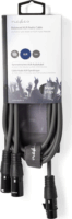 Nedis Egyensúlyozott XLR audiokábel 1.5m (2xXLR 3 Tűs apa - XLR 3 Tűs anya)