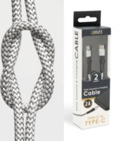Delight USB-C apa - USB-C apa Adat- és töltőkábel 2m - Fehér