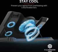 Trust GXT 1125 Quno 17.3" laptop hűtőpad - Fekete