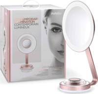 BaByliss 9450E LED Asztali kétoldalas kozmetikai Sminktükör Ø 20 cm - Pink