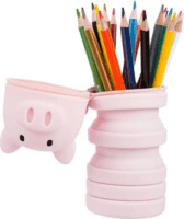 Nebuló szilikon harmonika malac tolltartó - Rózsaszín