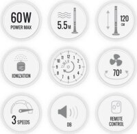 Activejet Selected WKS-120CPJ Oszlop ventilátor - Fekete