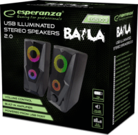Esperanza Baila USB 2.0 hangszóró - Fekete / RGB