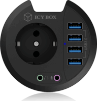 RaidSonic Icy Box IB-HUB1430 USB 3.0 HUB (4 port) asztalba építhető Fekete