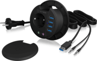 RaidSonic Icy Box IB-HUB1430 USB 3.0 HUB (4 port) asztalba építhető Fekete