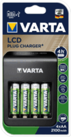 Varta LCD Plug Charger+ 4x AA / AAA NiMH Akkumulátor Töltő + 4x 2100mAh AA Ceruzaelem