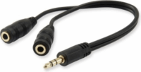 Equip JACK - 2x JACK kábel 1.3m (3.5mm JACK apa - 2xJACK anya)
