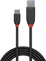 Lindy USB3.0-A apa - USB-C apa Adat- és töltőkábel 1.5m - Fekete/Narancs