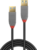 Lindy Anthra Line Premium USB 3.0 hosszabbító kábel 3m - Fekete/Ezüst