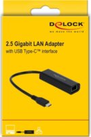 Delock 66298 USB-C - RJ45 Gigabit Ethernet adapter - Fekete