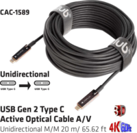 Club3D USB-C - USB-C Aktív optikai kábel 20m - Fekete