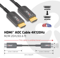 Club3D HDMI - HDMI AOC kábel 20.0m Fekete
