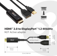Club3D HDMI apa - Displayport anya + USB-A apa aktív adapter