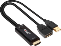 Club3D HDMI apa - Displayport anya + USB-A apa aktív adapter