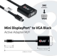 Club3D Mini Displayport apa - D-Sub anya aktív adapter