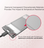 Unitek S1103A 2.5" USB 3.1 Külső HDD ház - Átlátszó