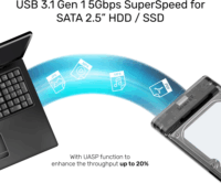 Unitek S1103A 2.5" USB 3.1 Külső HDD ház - Átlátszó