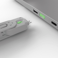 Lindy USB Portblokkoló (kulccsal) Zöld - 4db