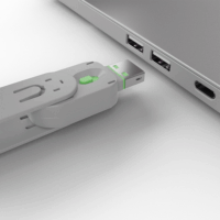 Lindy USB Portblokkoló (kulccsal) Zöld - 4db