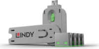 Lindy USB Portblokkoló (kulccsal) Zöld - 4db